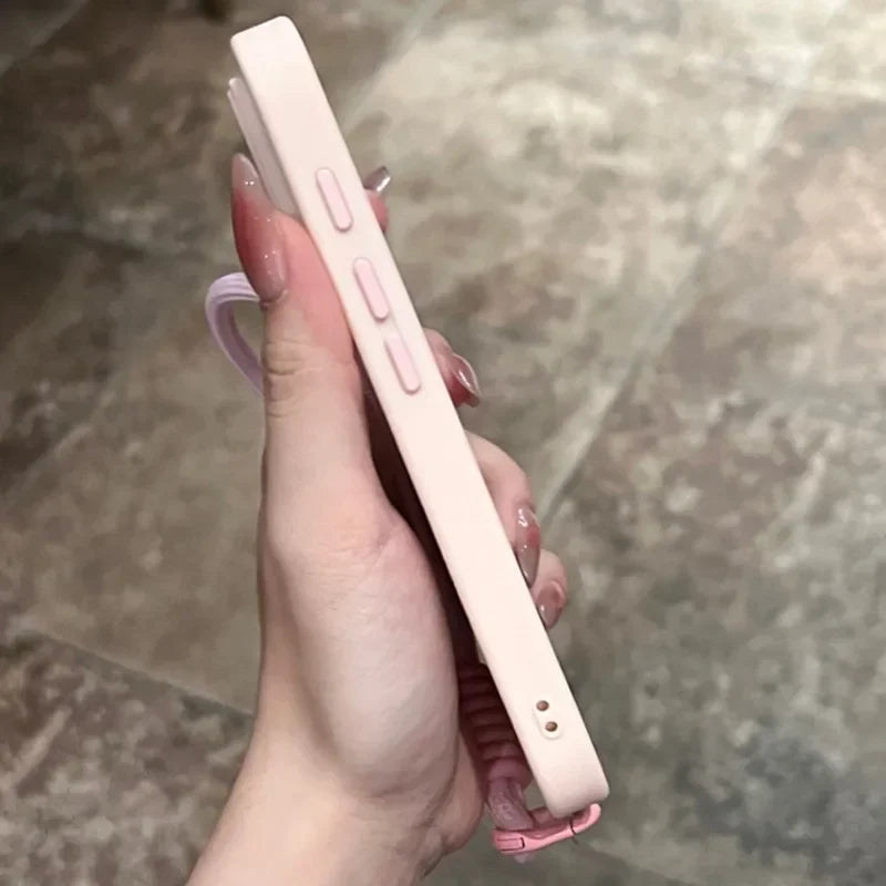 Clear Matte Magnetic Case For IPhone 16 14 13 Mini 15 12 11 Pro Max Plus Lanyard Wrist Strap Magsafe Shockproof Bumper Cover