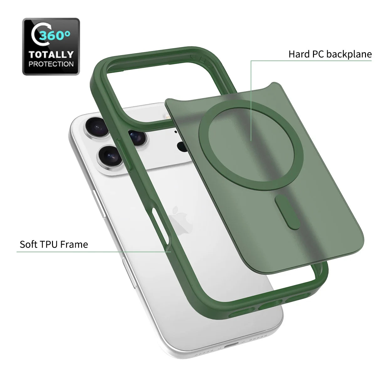 Magnetic Case For iPhone 17 Air 15 14 13 12 11 16 Pro Max Plus For Magsafe Wireless Charging Matte Translucent Hard Armor Cover
